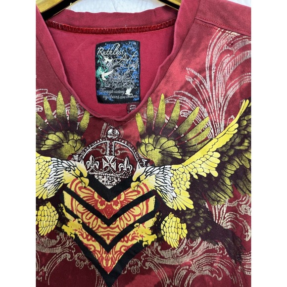 Ruthless Art Vintage Graphic T-shirt Size 3XL Tie Dye Design Red Tattoo Tee Rare - Picture 5 of 8